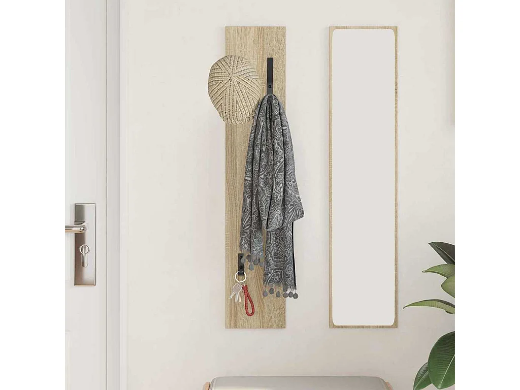 Wandgarderobe aus Sonoma-Eiche, 20 x 1,5 x 100 cm