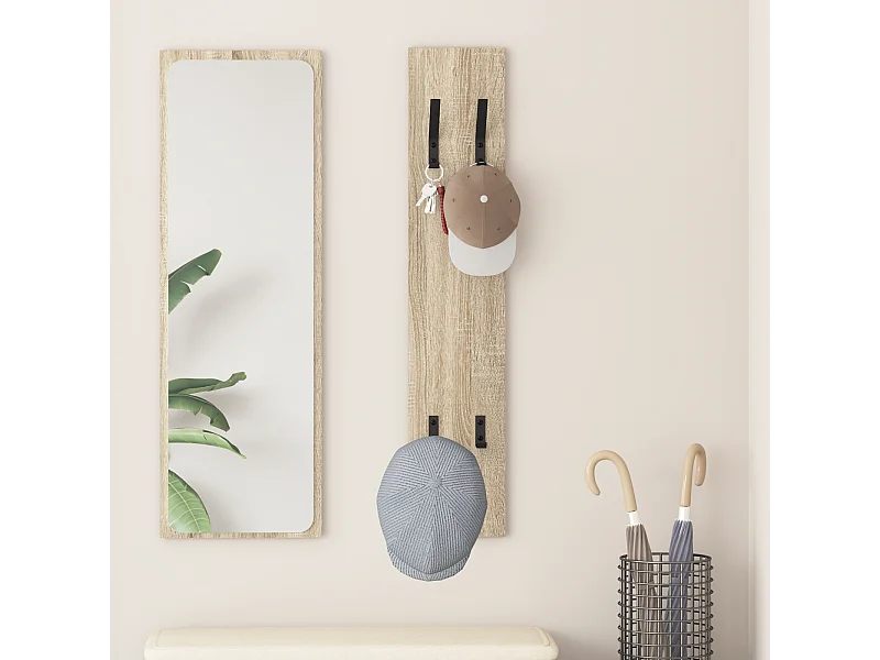 Porte-manteau mural Chêne sonoma 20 x 1.5 x 100 cm