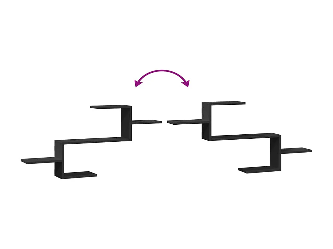 Schwarzes Wandregal 104x15x49 cm Holzwerkstoff