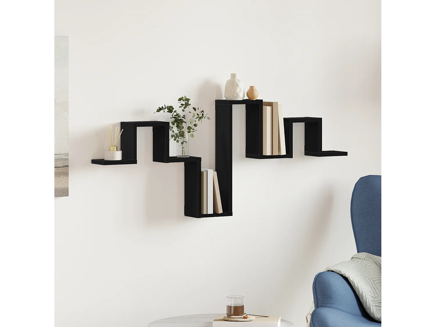 Étagère murale Chêne noir 104,5x10x43 cm Bois d'ingénierie