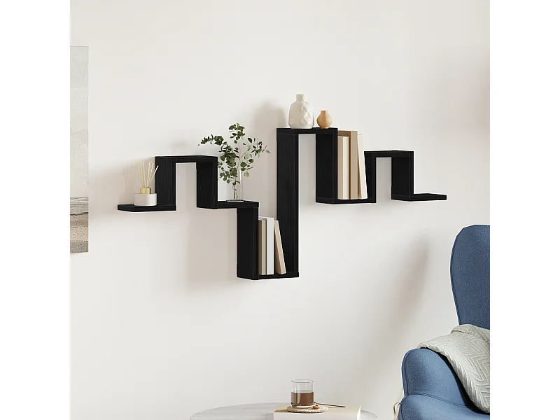 Étagère murale Chêne noir 104,5x10x43 cm Bois d'ingénierie