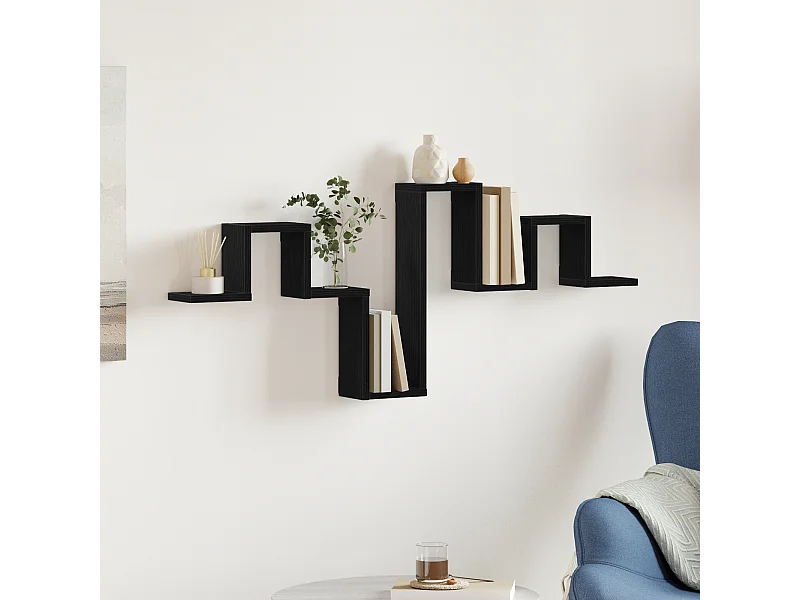 Étagère murale Chêne noir 104,5x10x43 cm Bois d'ingénierie