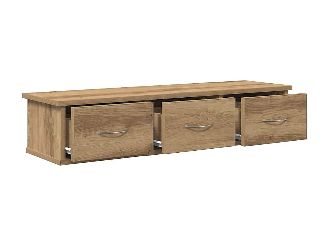 Handgemaakte eikenhouten wandkast 88x26x18,5 cm bewerkt hout