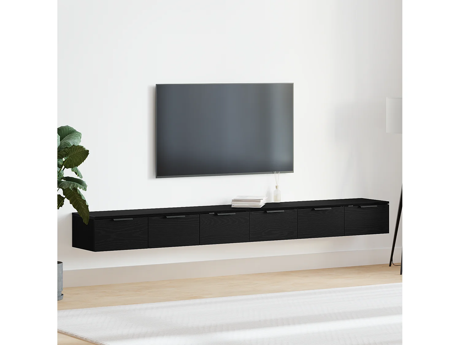 Armoires murales 2 pcs Chêne noir 102x30x20 cm Bois d'ingénierie