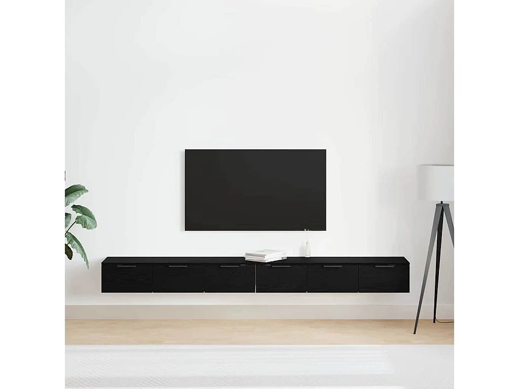 Armoires murales 2 pcs Chêne noir 102x30x20 cm Bois d'ingénierie