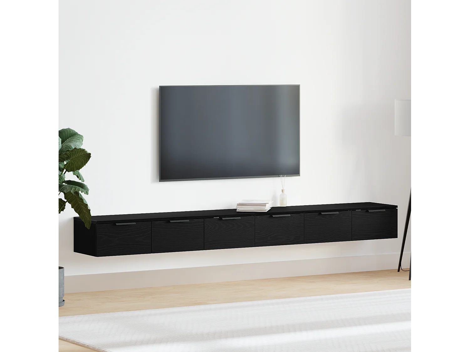 Armoires murales 2 pcs Chêne noir 102x30x20 cm Bois d'ingénierie