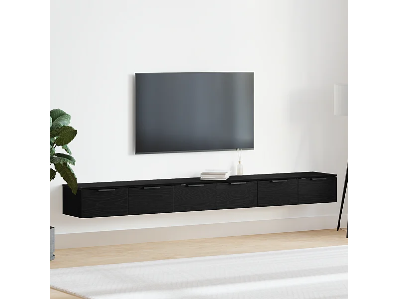 Armoires murales 2 pcs Chêne noir 102x30x20 cm Bois d'ingénierie