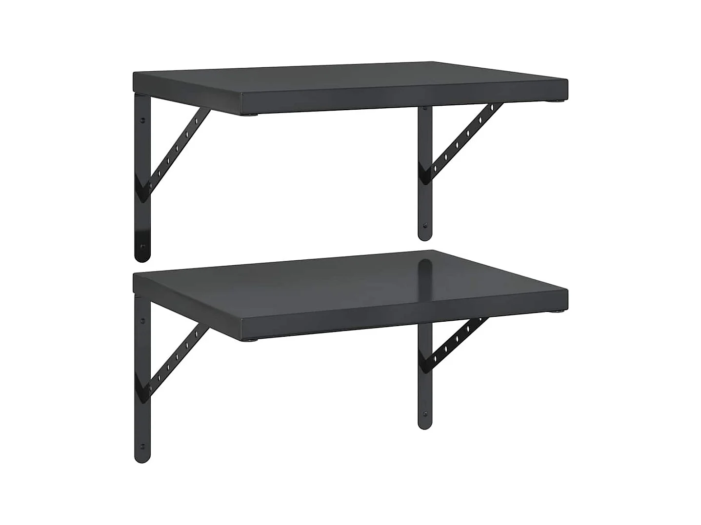 Étagères murales 2 pcs 50x40 cm noir acier inoxydable