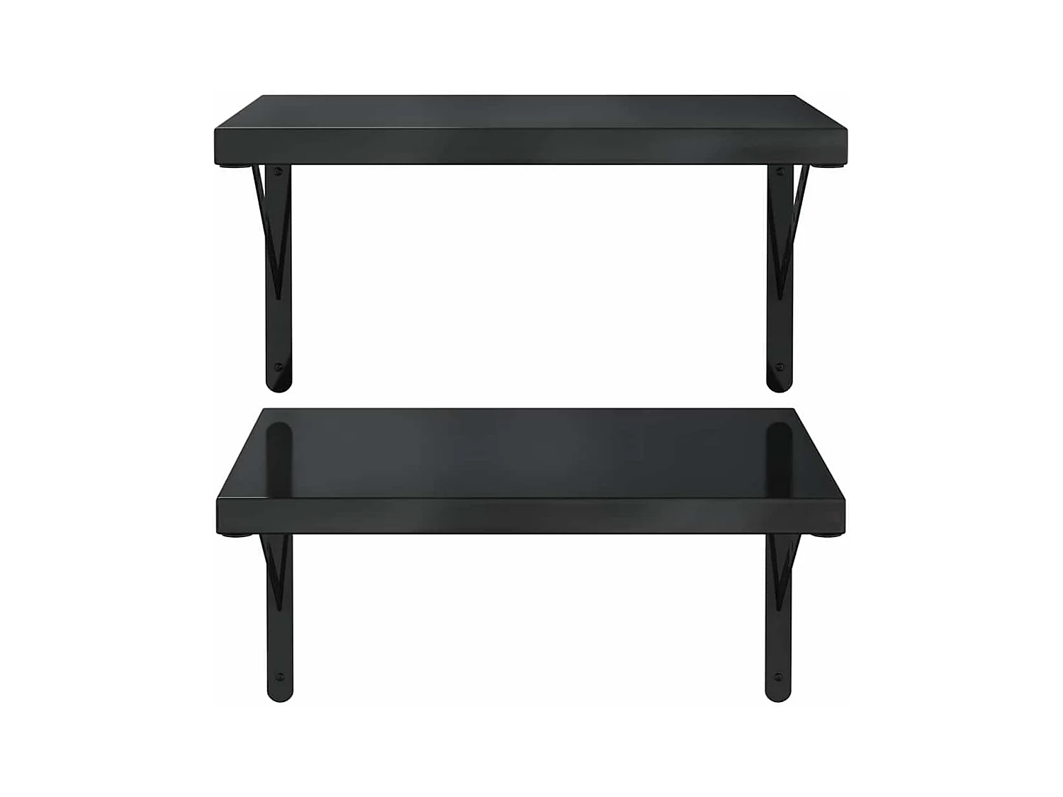 Étagères murales 2 pcs 50x40 cm noir acier inoxydable