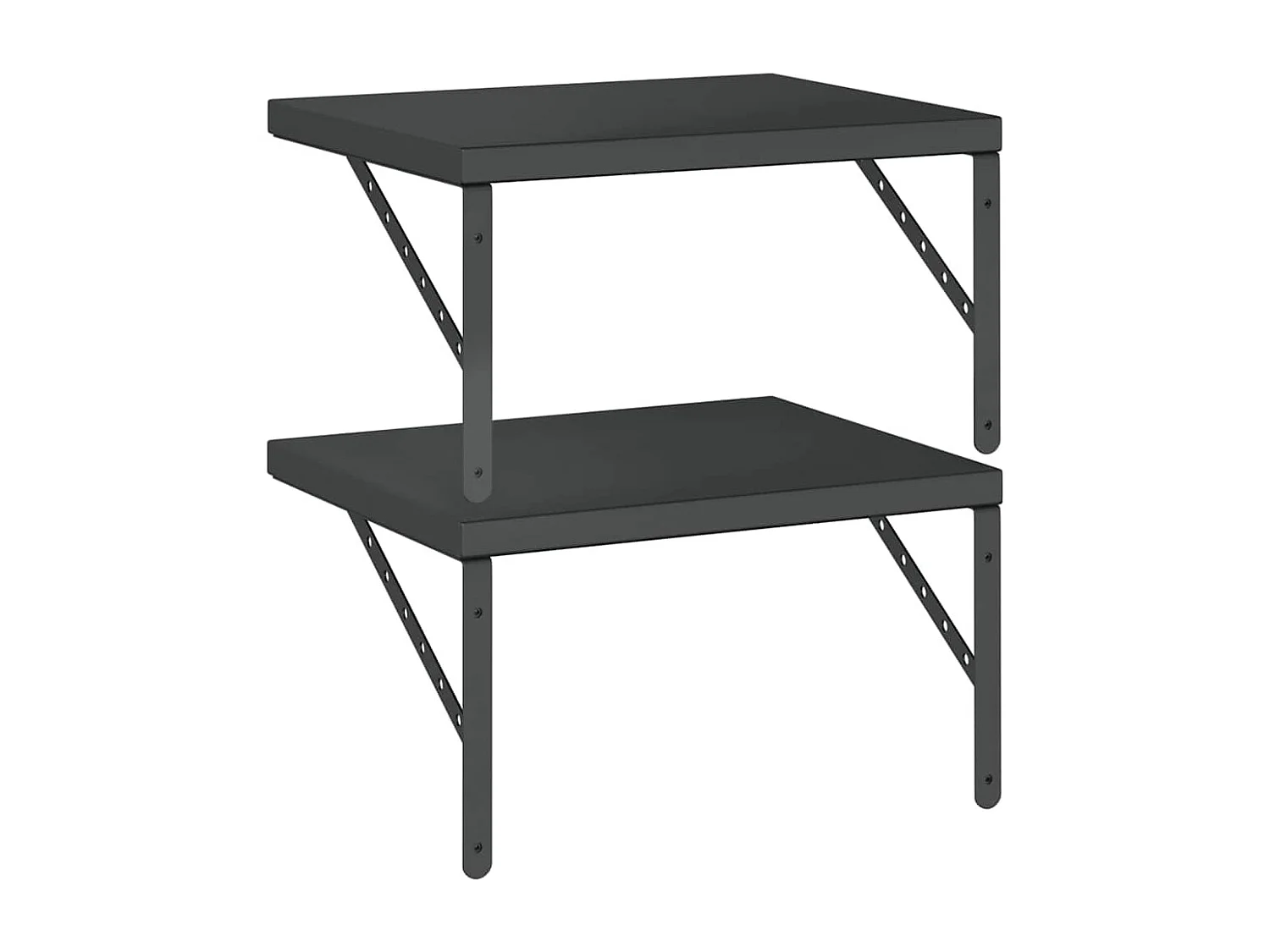 Étagères murales 2 pcs 50x40 cm noir acier inoxydable