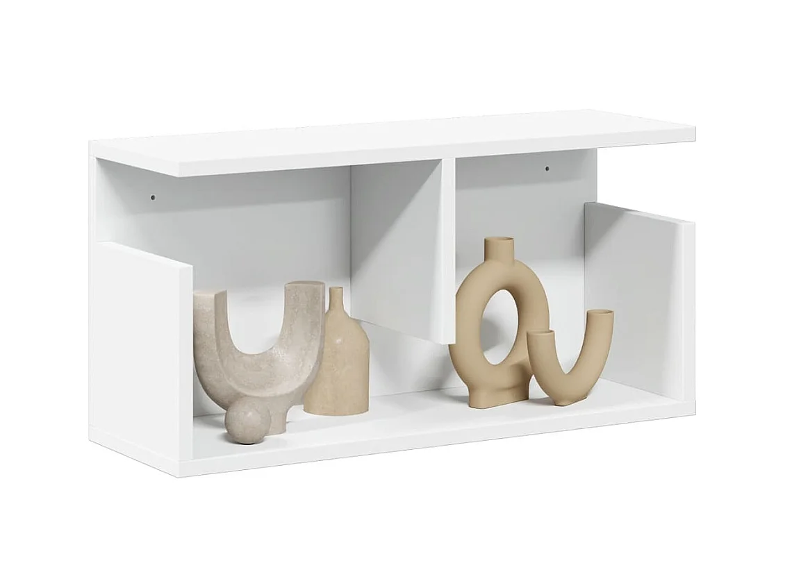 Wandkast 60x20x30 cm wit bewerkt hout