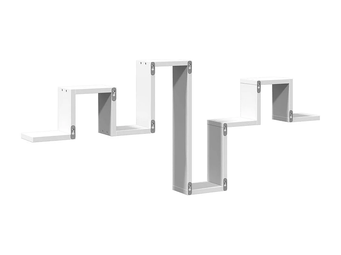 Witte wandplank 104,5x10x43 cm bewerkt hout