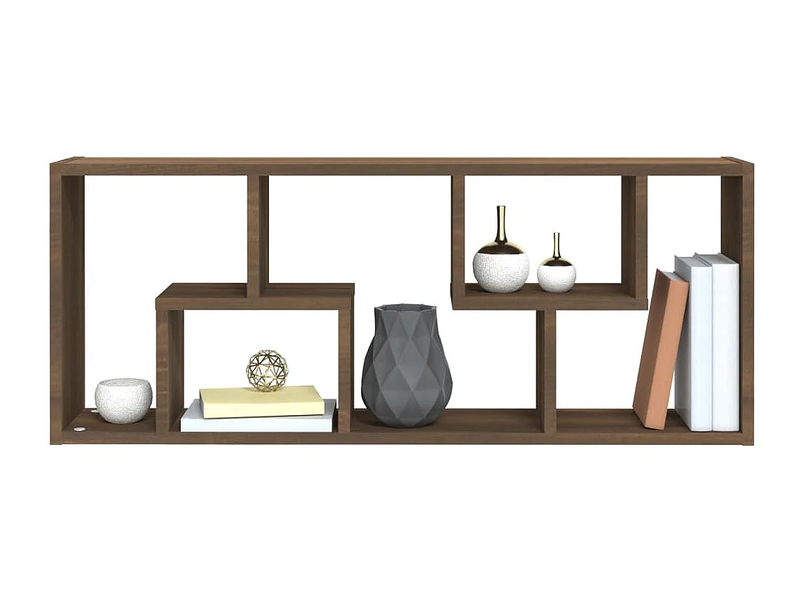 Mensola da parete Rovere marrone 36x16x90 cm Legno composito