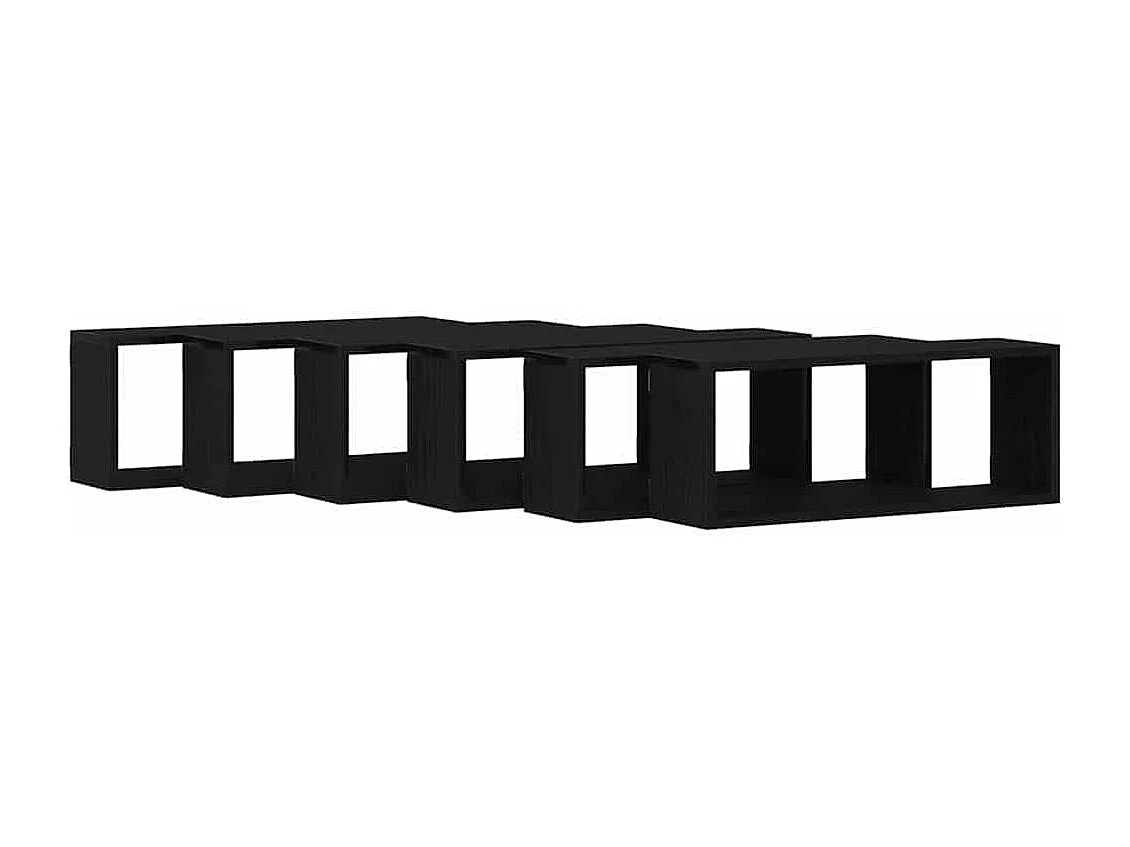 Wandplanken 6 stuks Zwarte eik 60x15x23 cm Gereconstrueerd hout