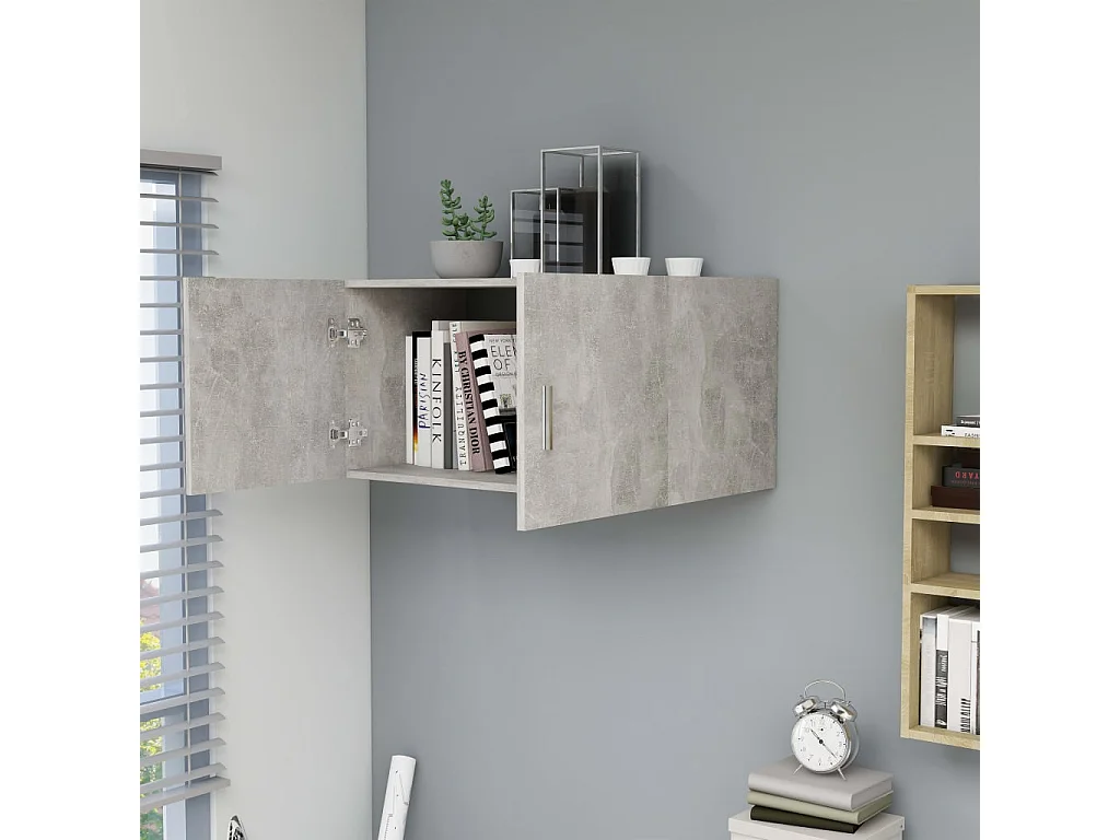 Armoire murale Gris béton 80x39x40 cm Bois d'ingénierie