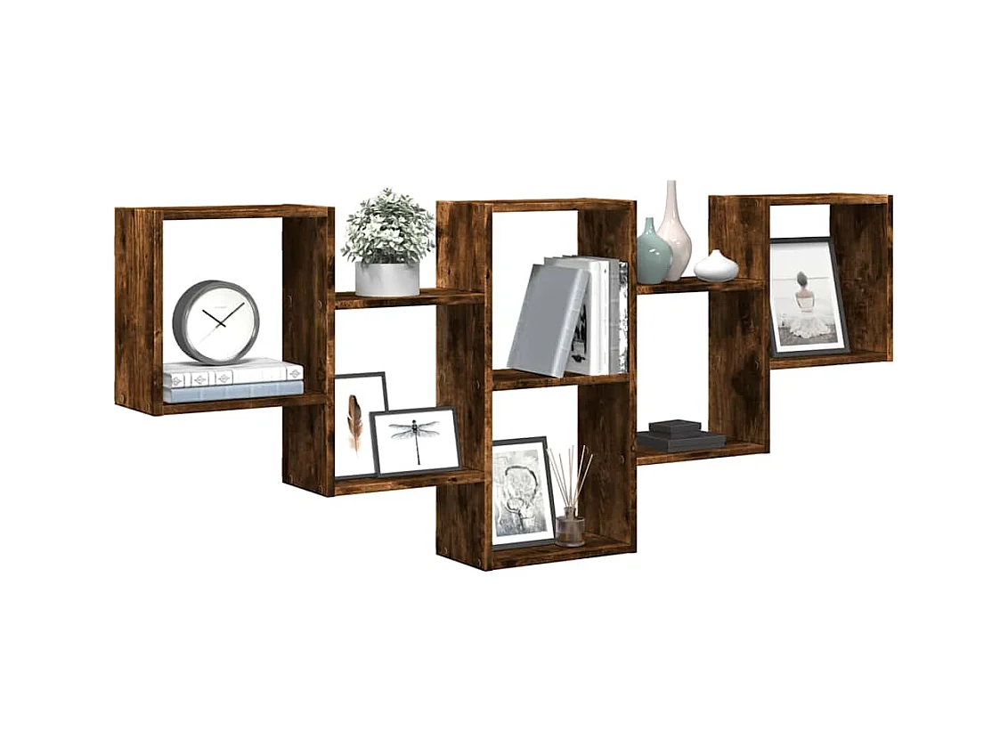 Mensola da parete in rovere affumicato 159x18x66 cm in legno ingegnerizzato