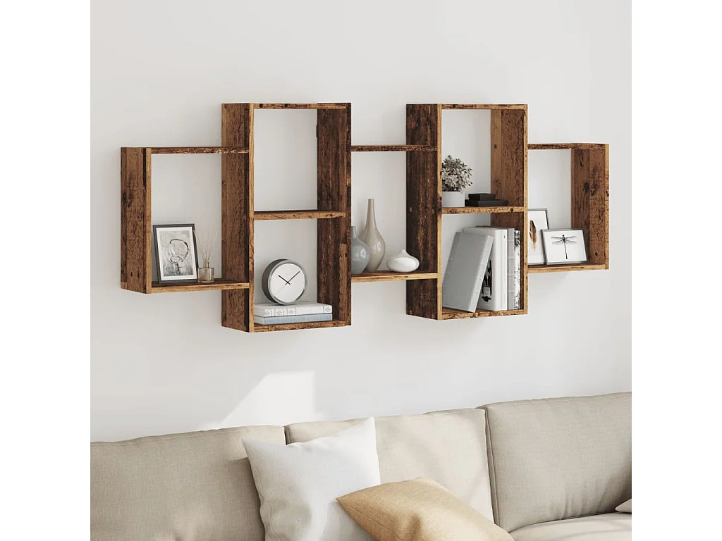 Estante de pared madera vieja 159x18x65 cm madera de ingeniería