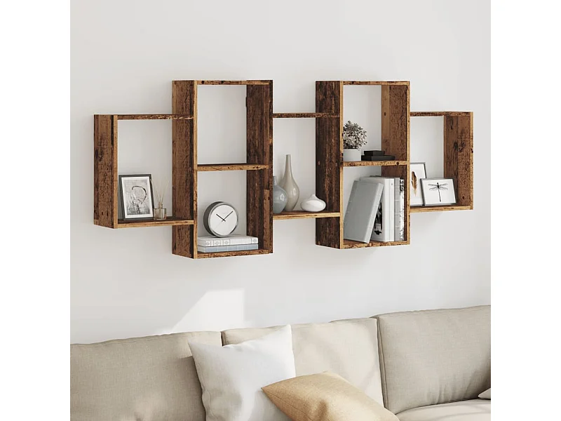 Estante de pared madera vieja 159x18x65 cm madera de ingeniería