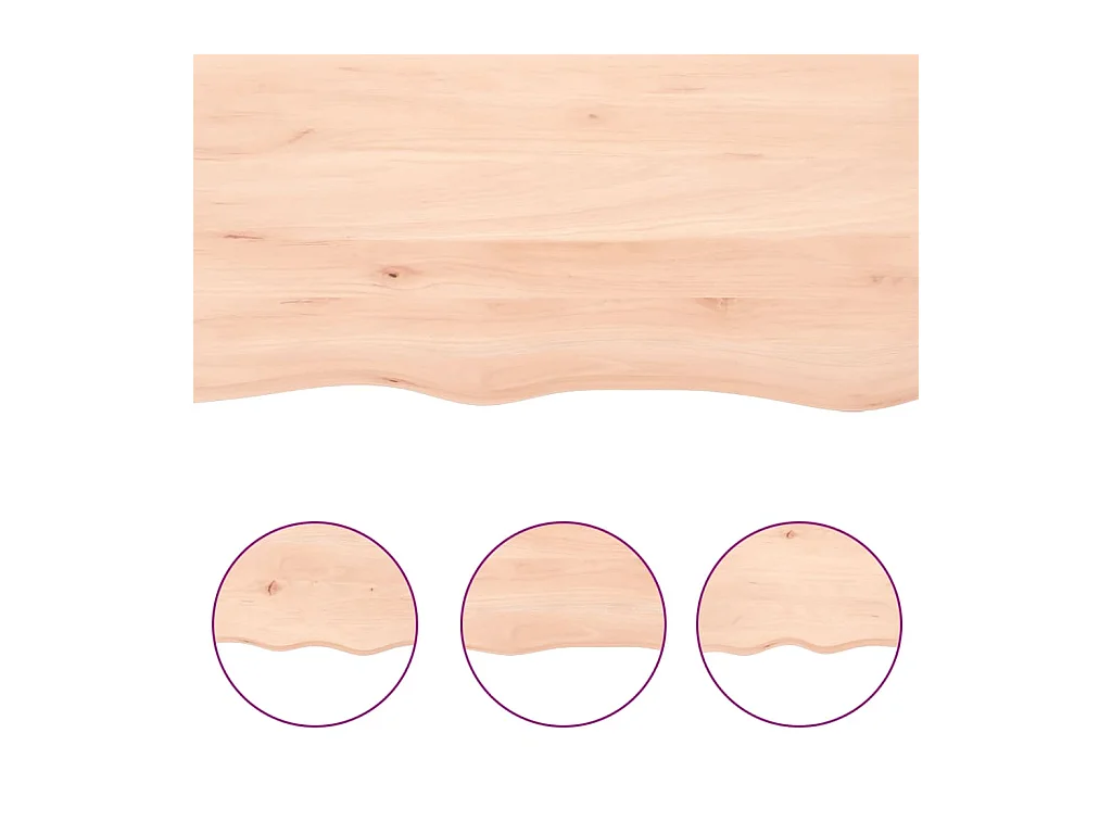 Étagère murale 80x40x(2-4) cm bois de chêne massif non traité