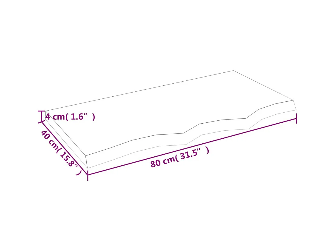 Étagère murale 80x40x(2-4) cm bois de chêne massif non traité
