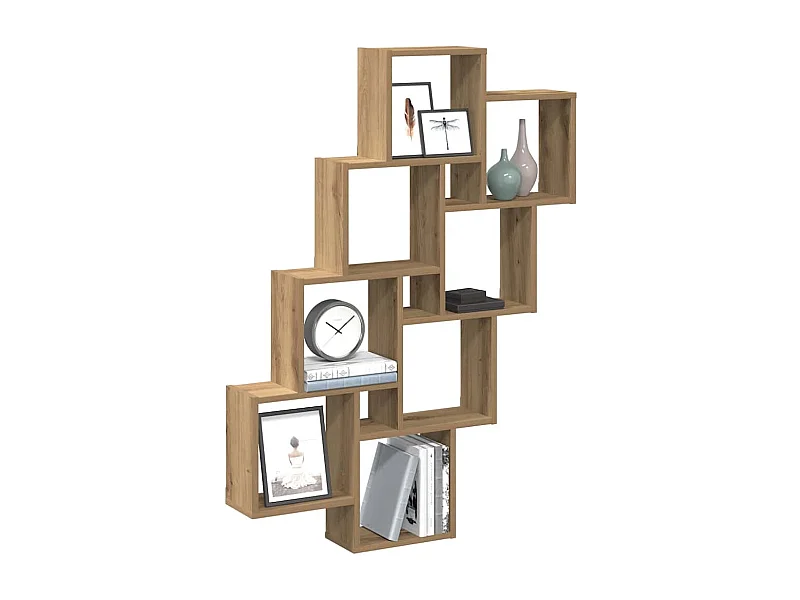 Étagère murale en forme de cube chêne artisanal 90x15x119,5 cm