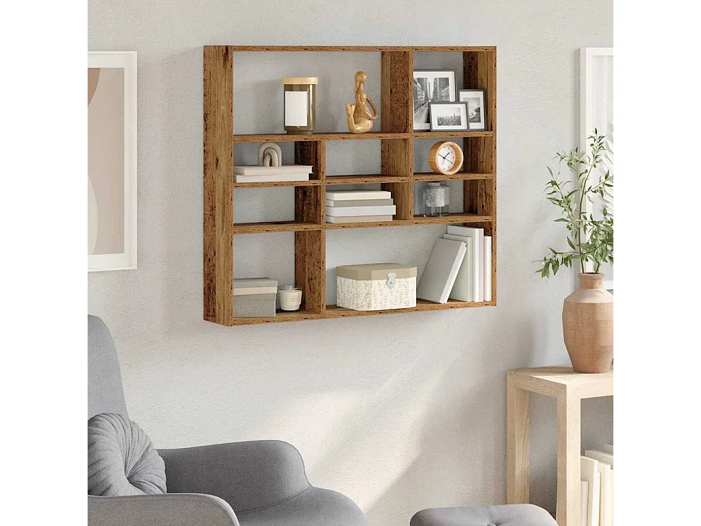Étagère murale vieux bois 90x16x78 cm bois d'ingénierie