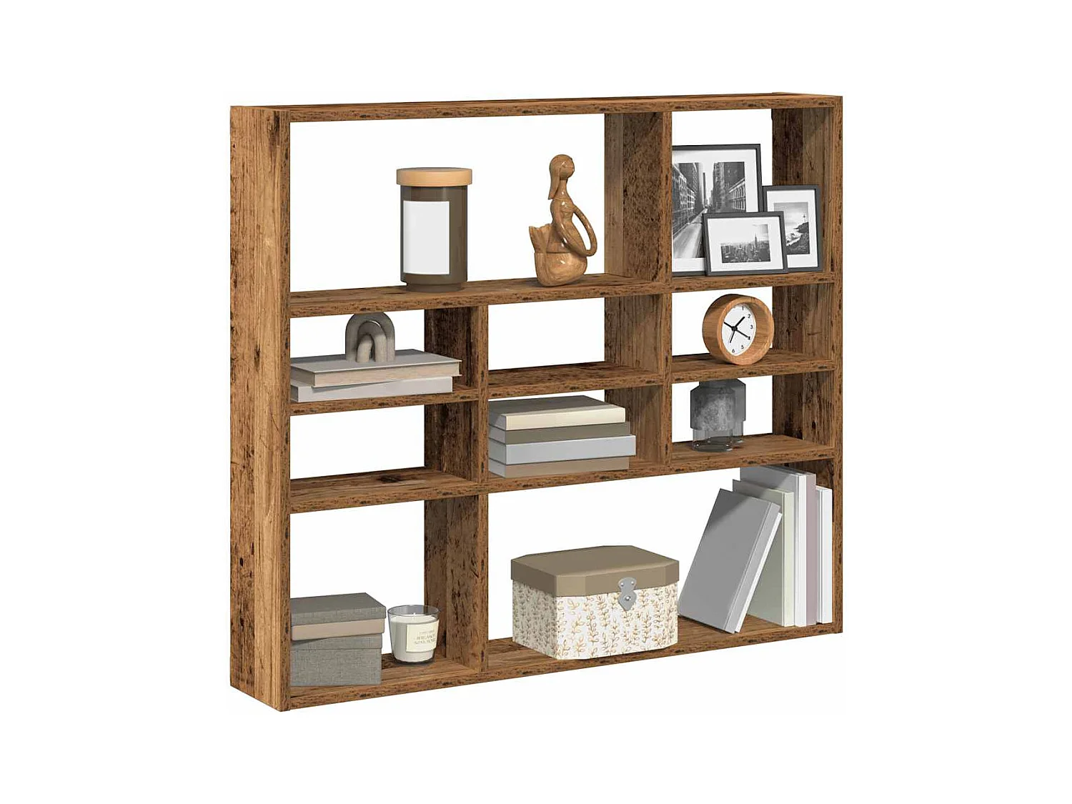 Wandplank oud hout 90x16x78 cm bewerkt hout