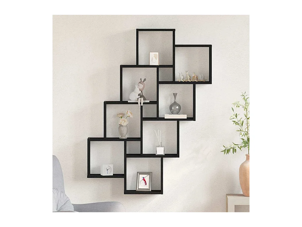 Parete attrezzata in rovere nero 90x15x119,5 cm in legno ingegnerizzato