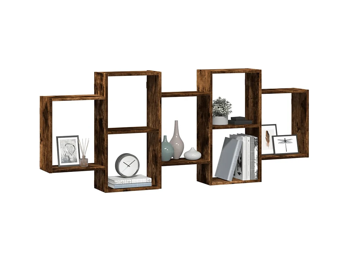 Mensola da parete in rovere affumicato 159x18x65 cm in legno ingegnerizzato