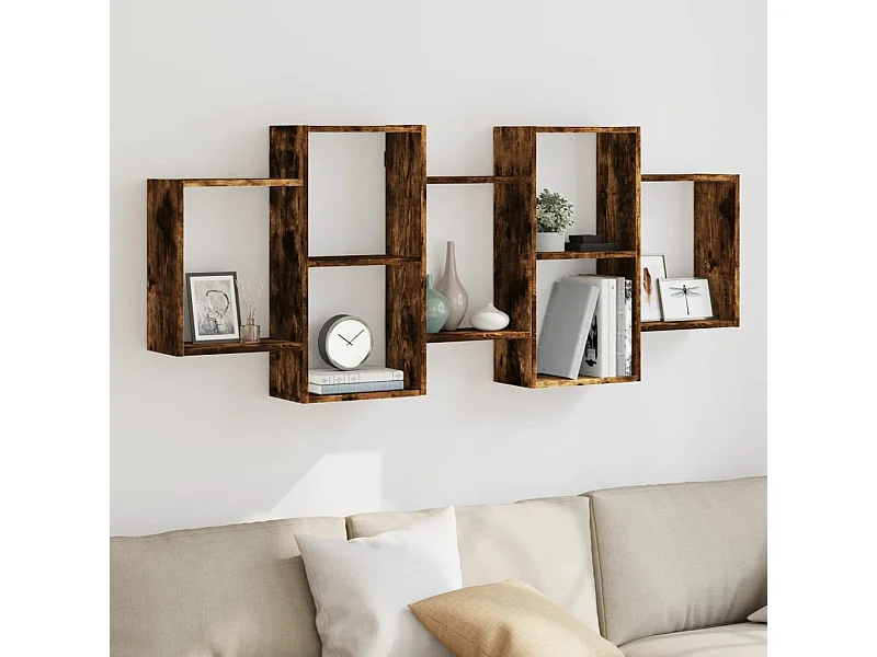 Estante de pared de roble ahumado 159x18x65 cm madera de ingeniería
