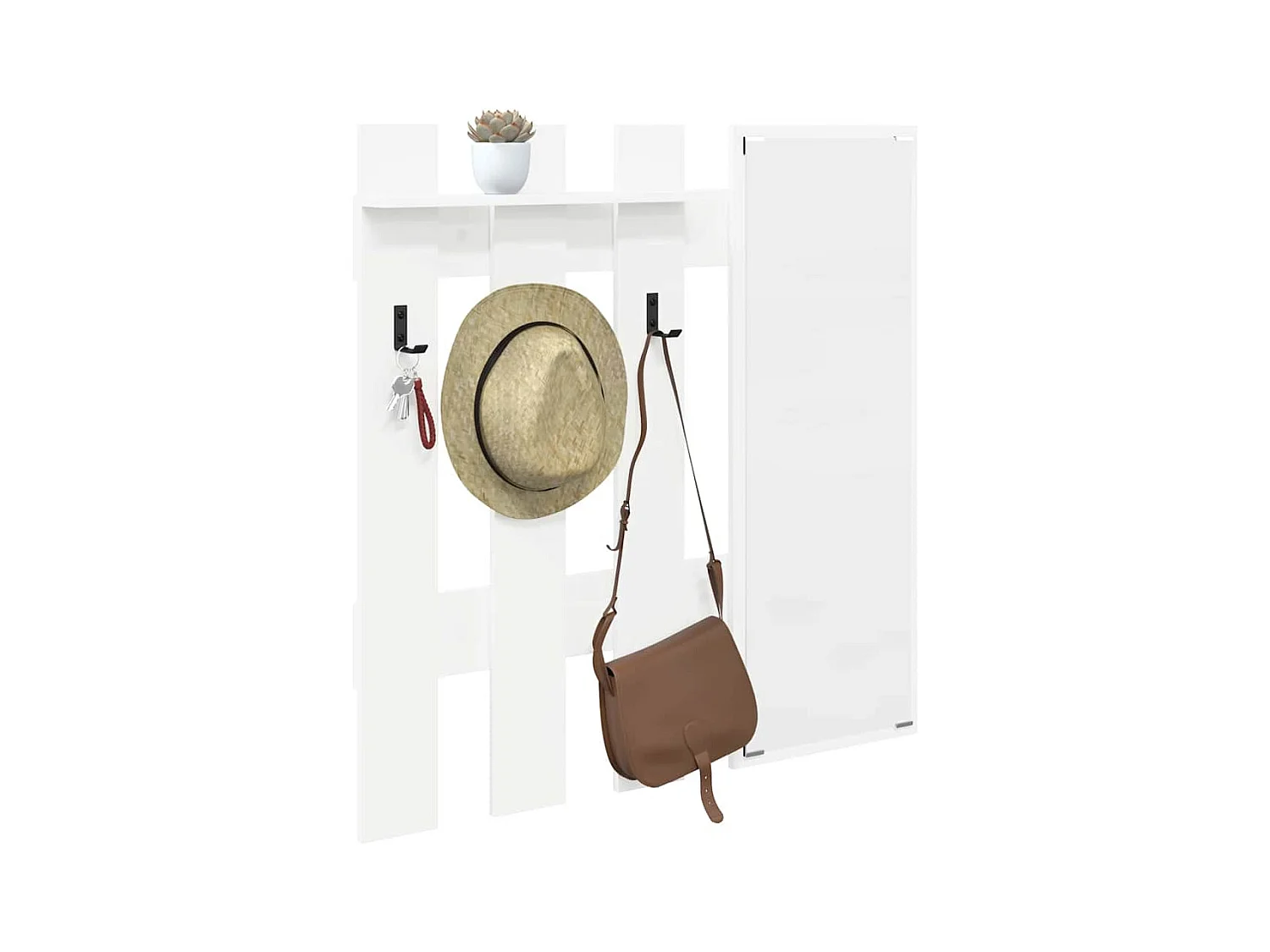 Appendiabiti da parete Bianco 100 x 10 x 100 cm Legno ingegnerizzato