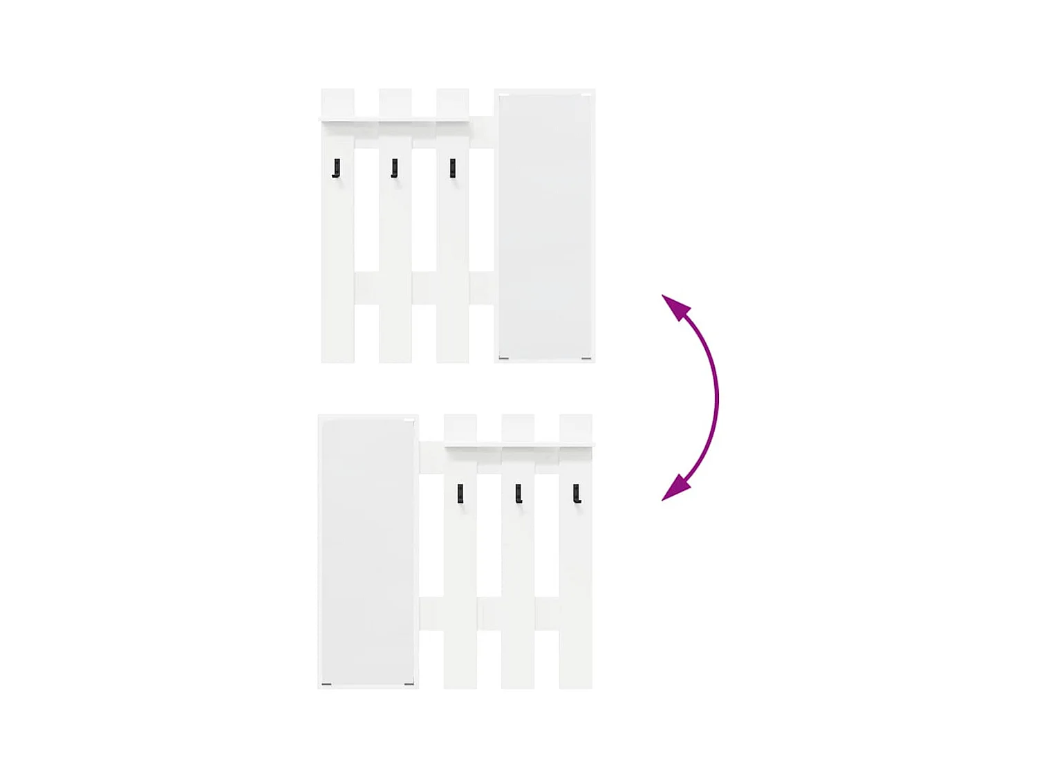 Appendiabiti da parete Bianco 100 x 10 x 100 cm Legno ingegnerizzato