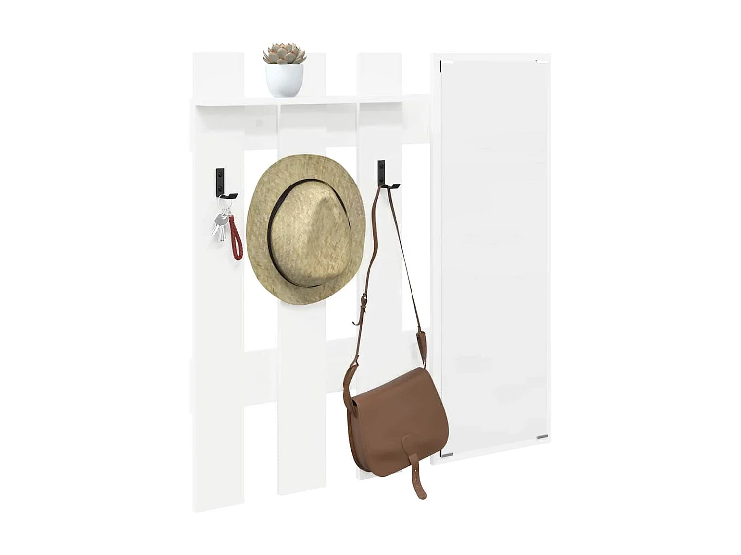 Porte-manteau mural Blanc 100 x 10 x 100 cm Bois d'ingénierie