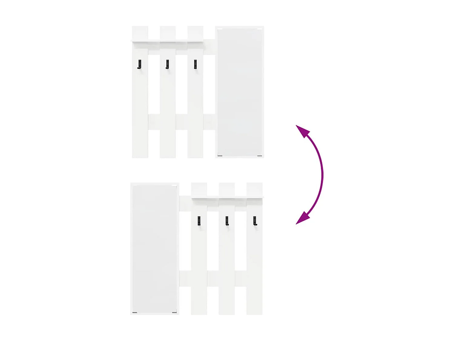 Porte-manteau mural Blanc 100 x 10 x 100 cm Bois d'ingénierie