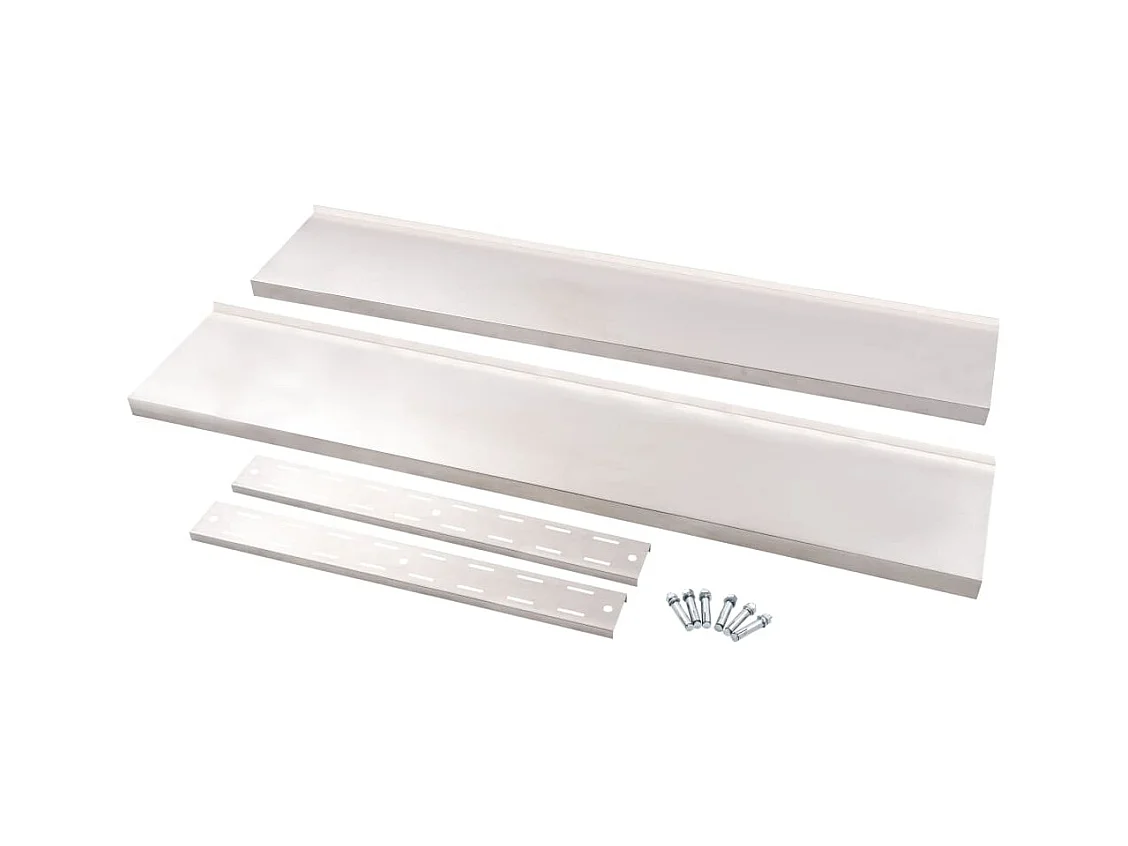 Estante de pared de 2 niveles Acero inoxidable 150x30 cm