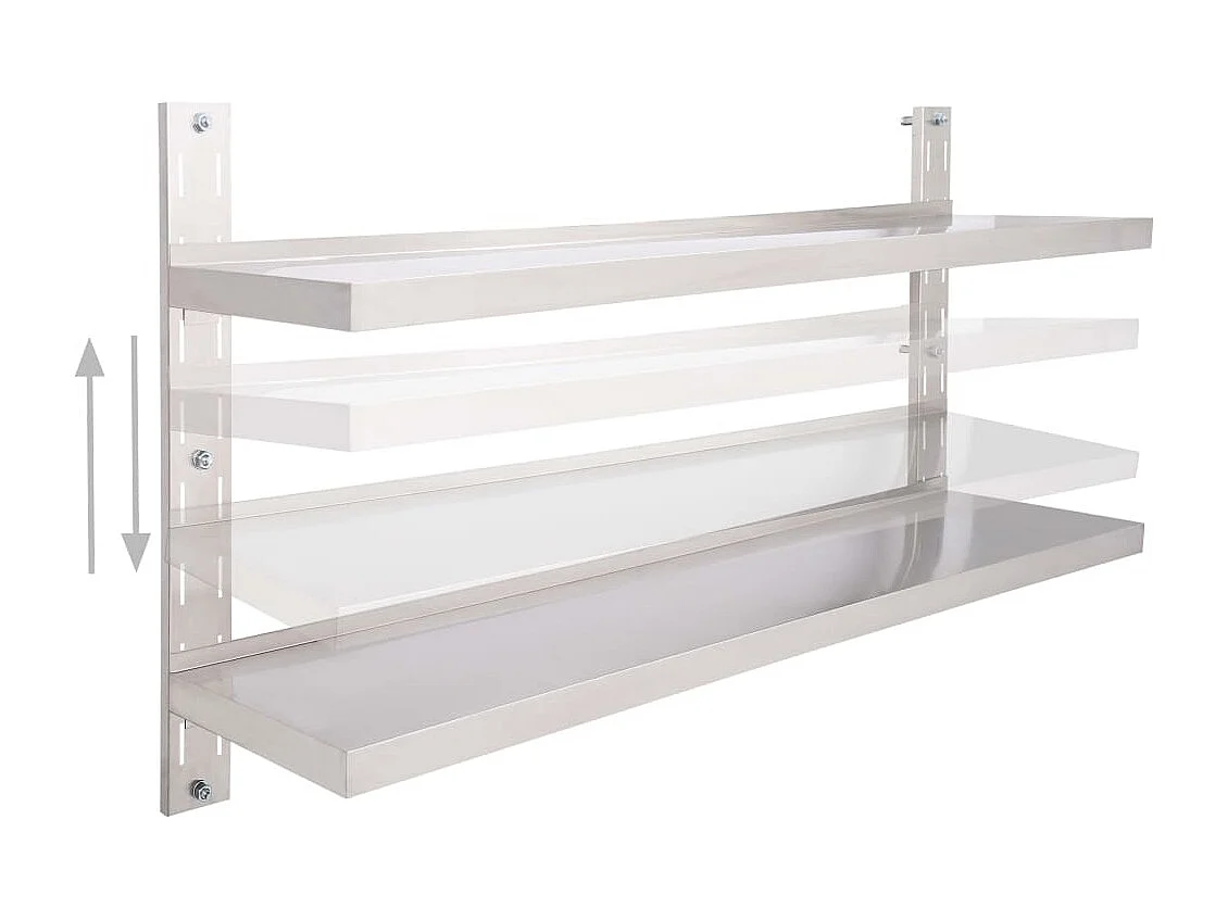 Étagère murale à 2 niveaux Acier inoxydable 150x30 cm