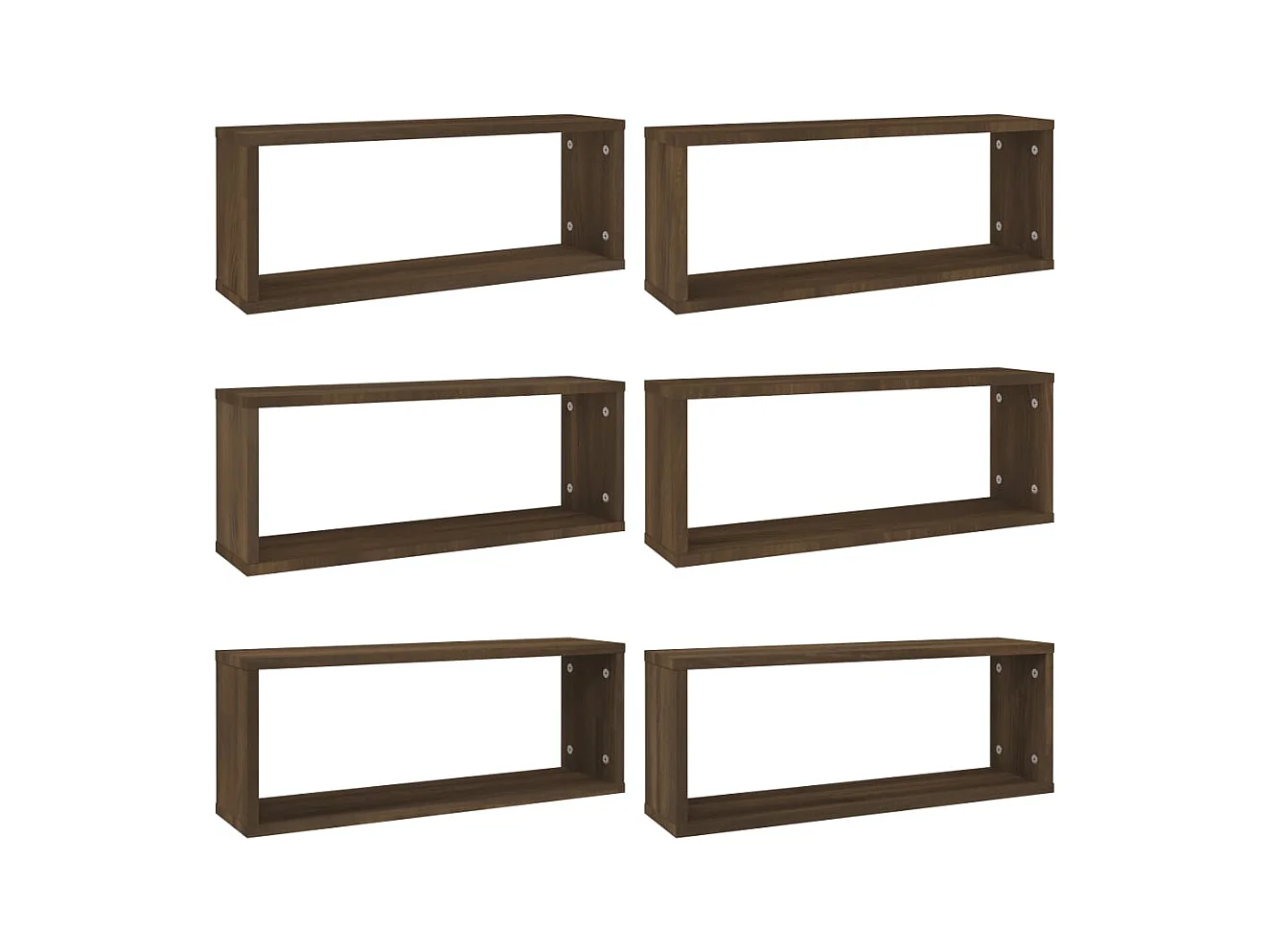 Étagères murales cube 6 pcs Chêne marron Bois d’ingénierie