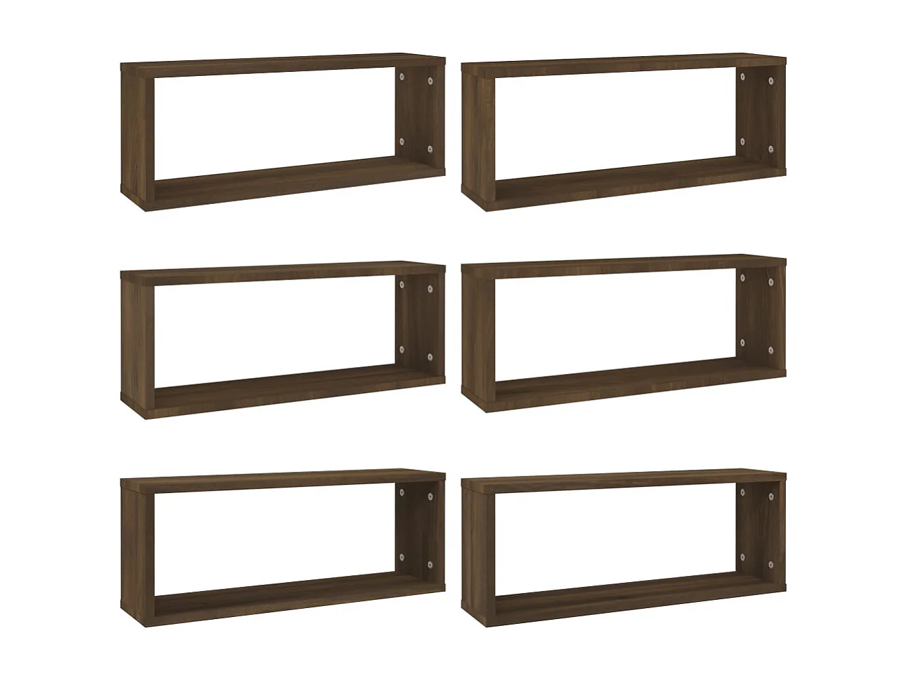 Étagères murales cube 6 pcs Chêne marron Bois d’ingénierie