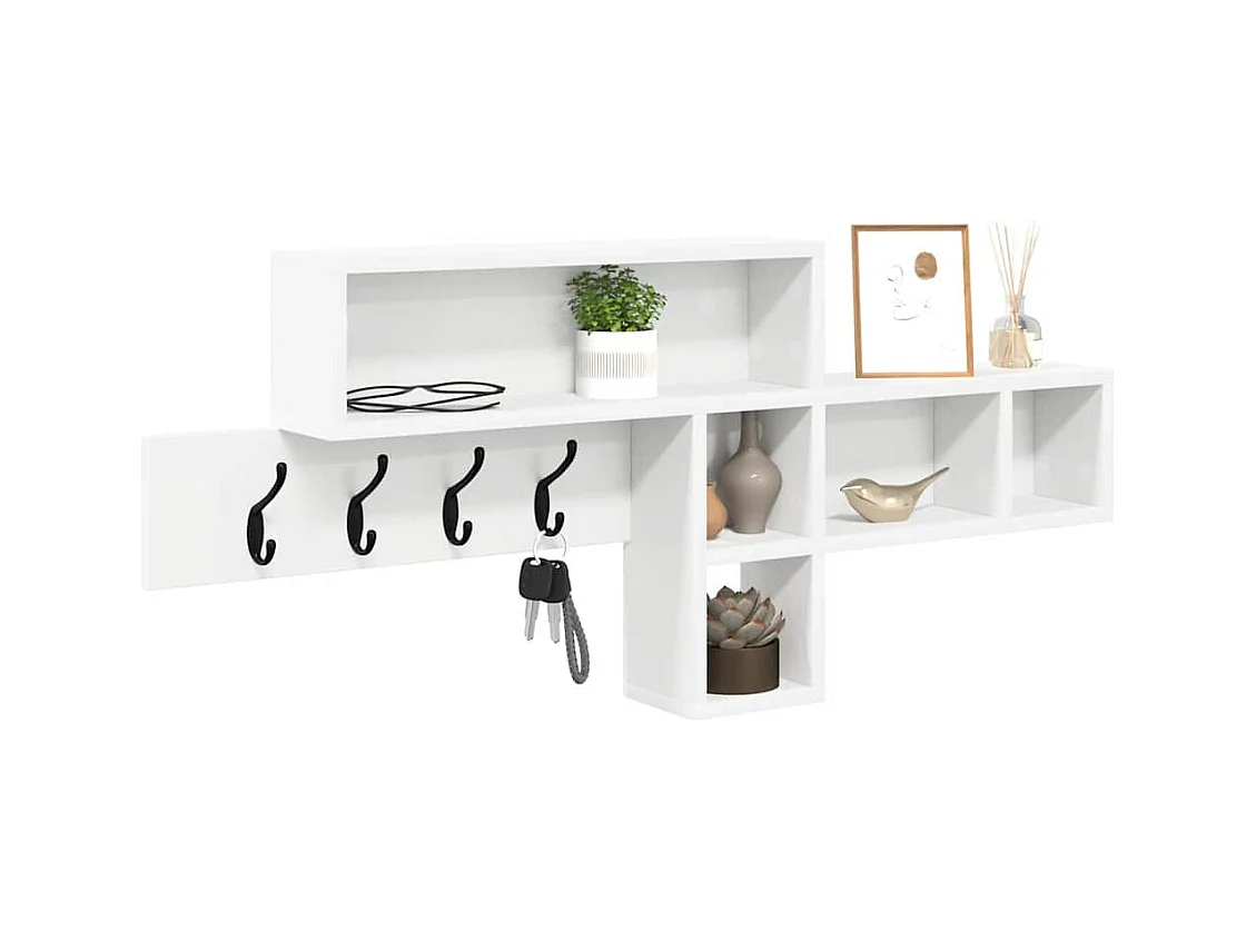 Appendiabiti da parete Bianco 100 x 12 x 43,5 cm Legno ingegnerizzato
