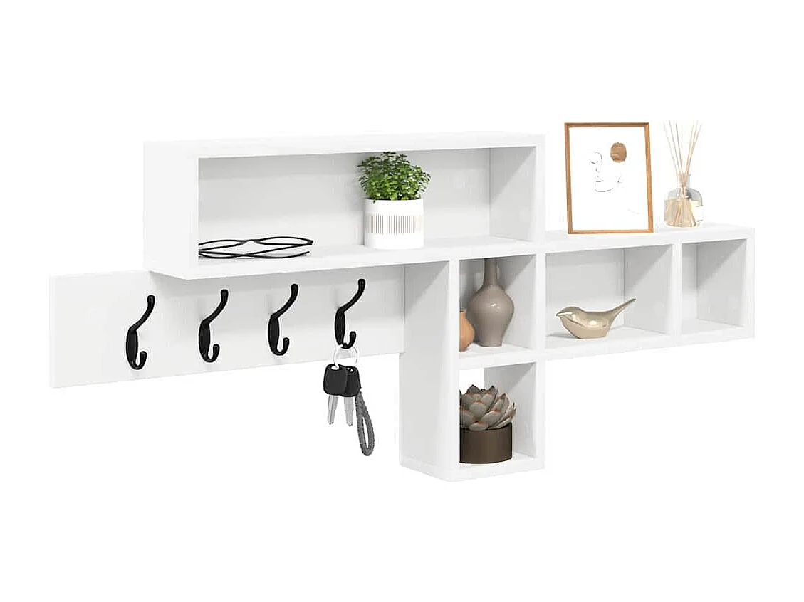 Appendiabiti da parete Bianco 100 x 12 x 43,5 cm Legno ingegnerizzato