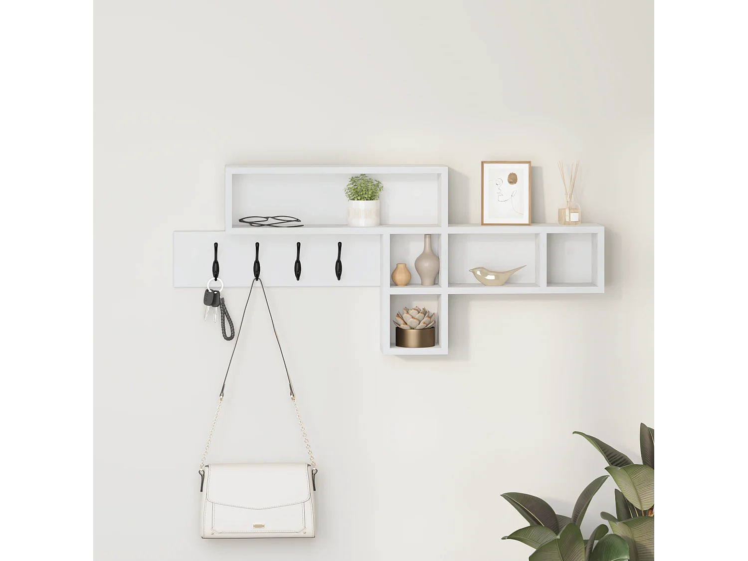 Wandgarderobe Weiß 100 x 12 x 43,5 cm Holzwerkstoff