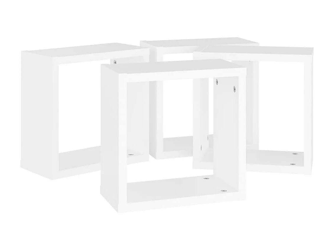 Étagères cube murales 4 pcs blanc 30x15x30 cm