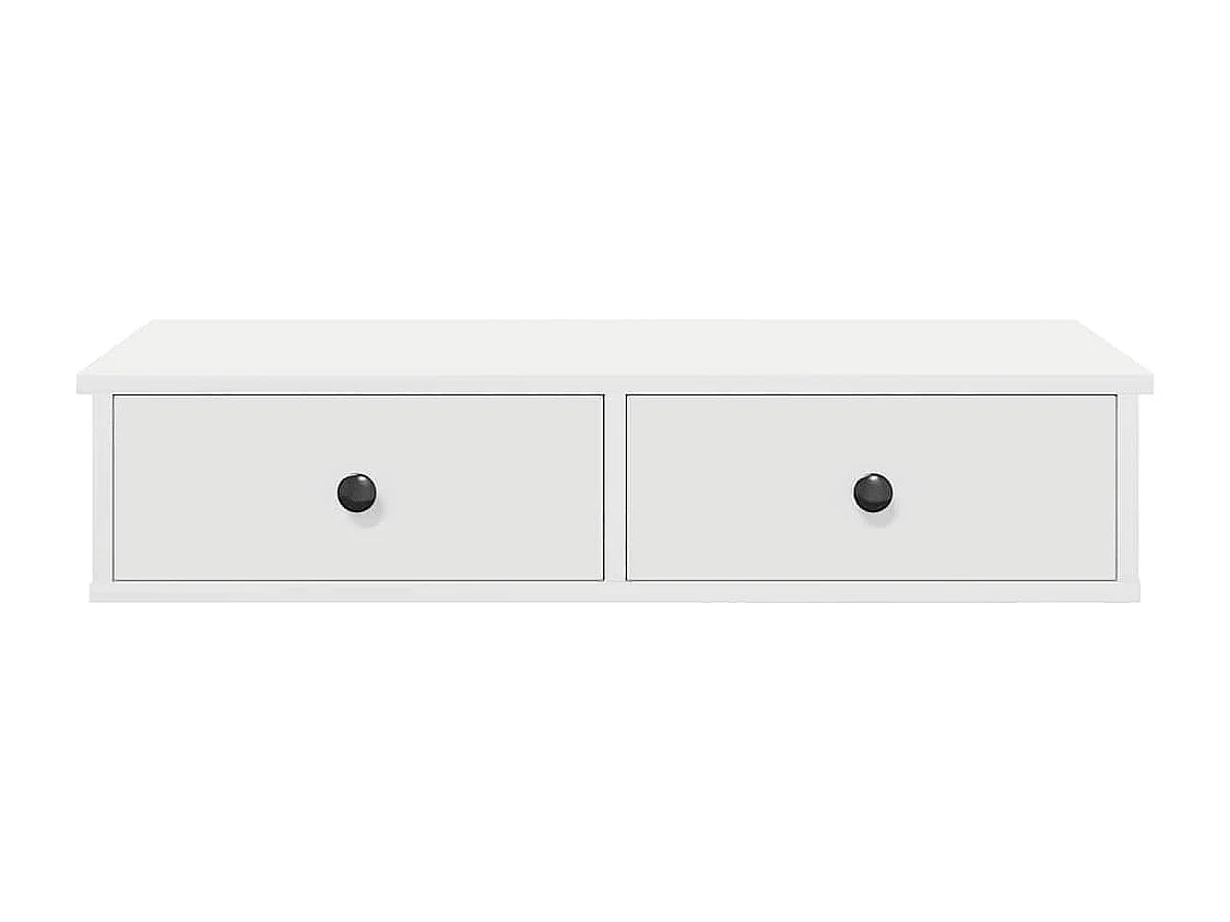 Étagère murale avec tiroirs blanc 80x31x17 cm bois d'ingénierie