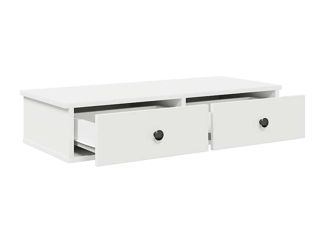 Étagère murale avec tiroirs blanc 80x31x17 cm bois d'ingénierie