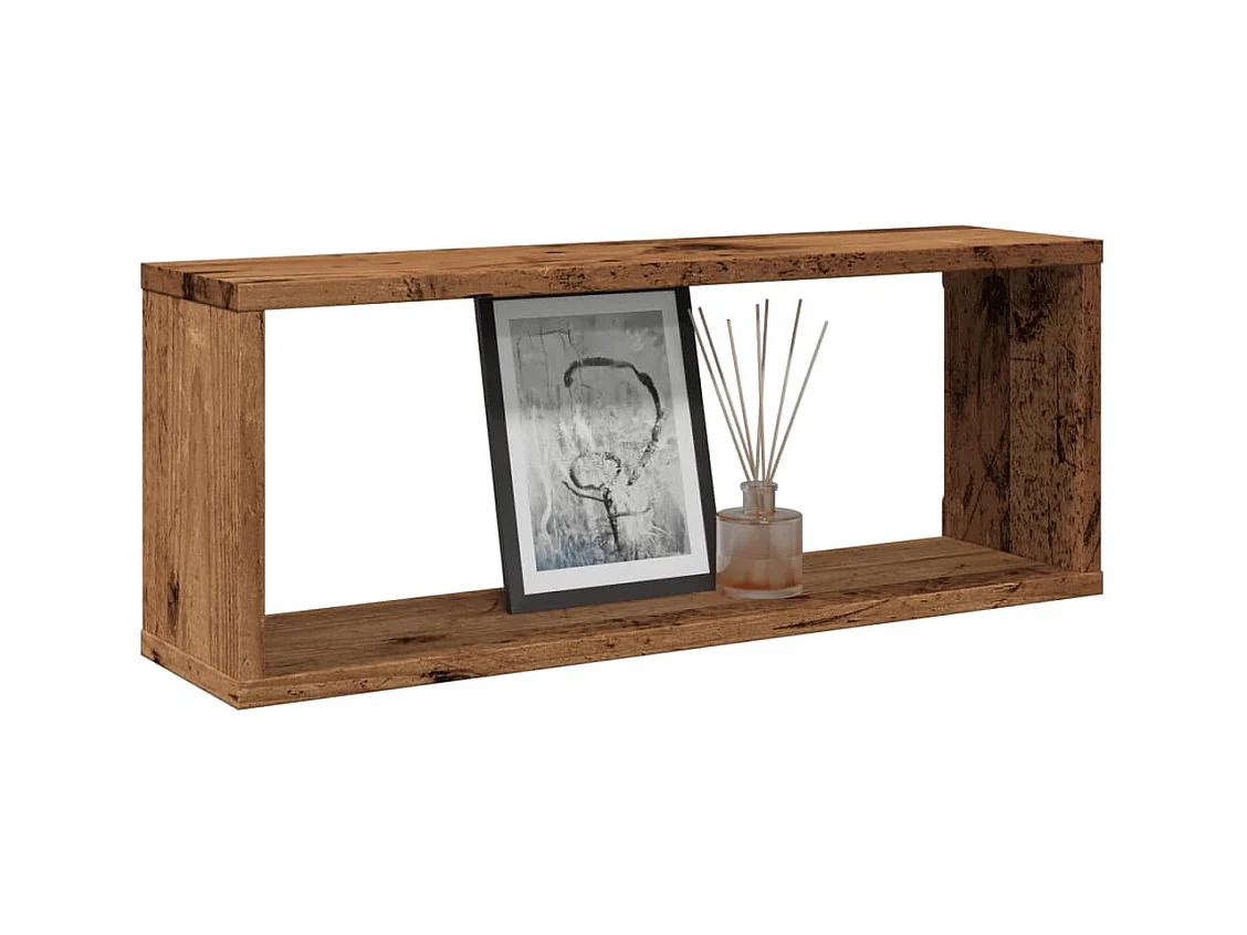 Étagères murales cube 6 pcs vieux bois 60x15x23 cm