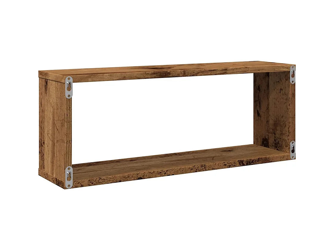 Étagères murales cube 6 pcs vieux bois 60x15x23 cm