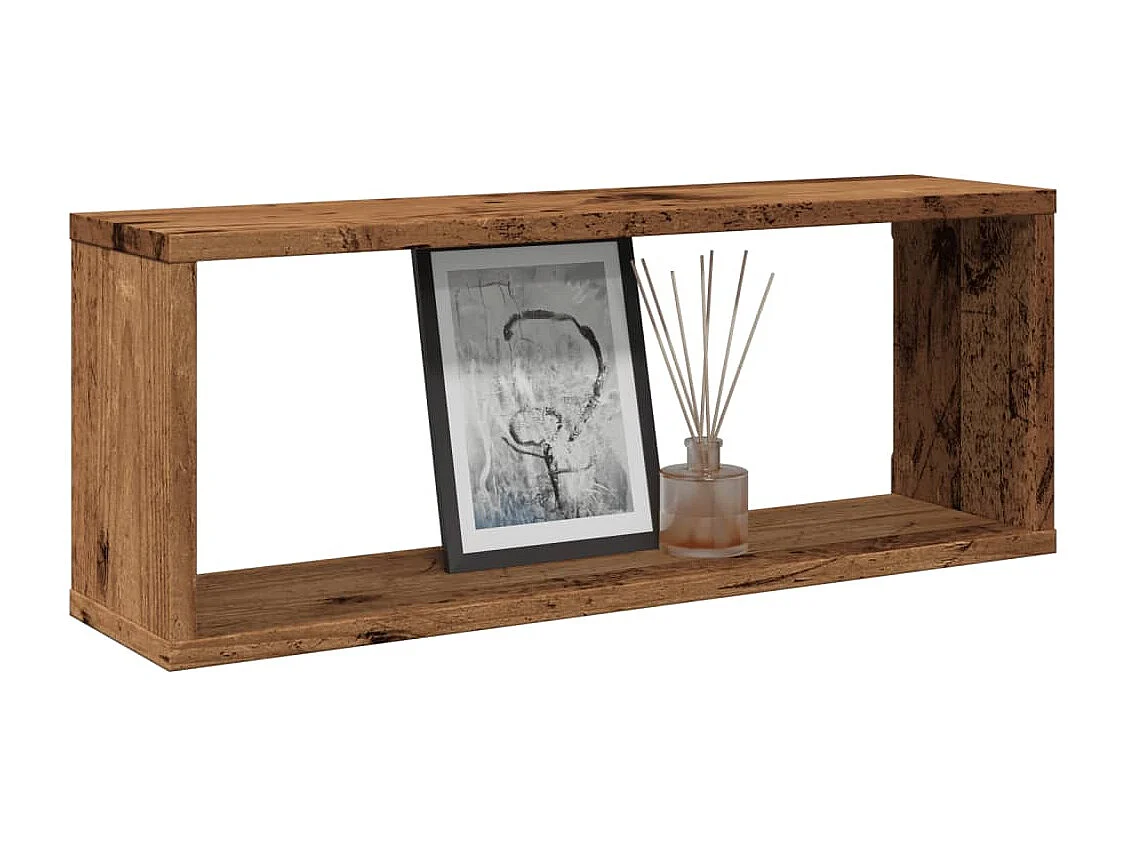 Étagères murales cube 6 pcs vieux bois 60x15x23 cm