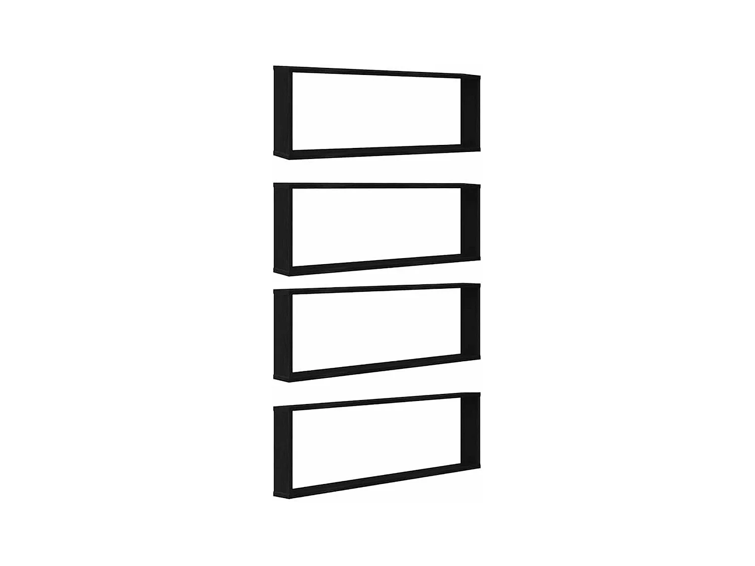 Mensole a cubo da parete 4 pezzi rovere nero 100x15x30 cm legno