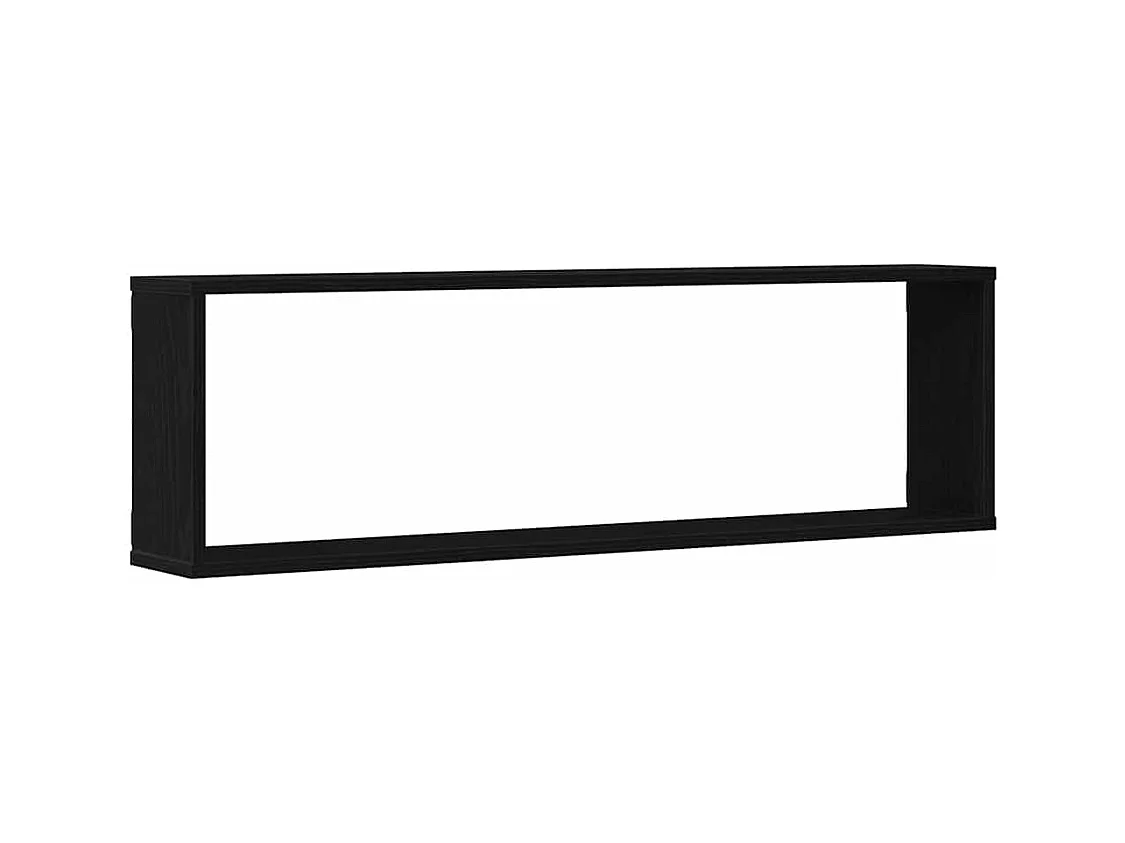 Mensole a cubo da parete 4 pezzi rovere nero 100x15x30 cm legno
