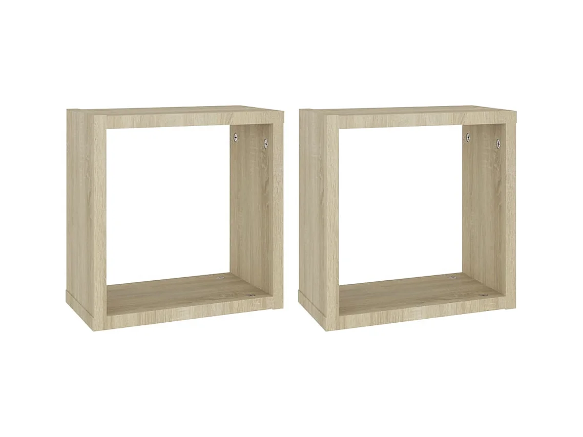 Mensole a cubo da parete 2 pezzi in rovere sonoma 30x15x30 cm